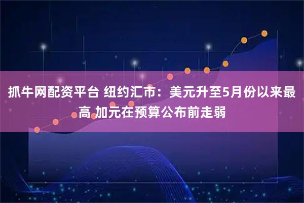 抓牛网配资平台 纽约汇市：美元升至5月份以来最高 加元在预算公布前走弱